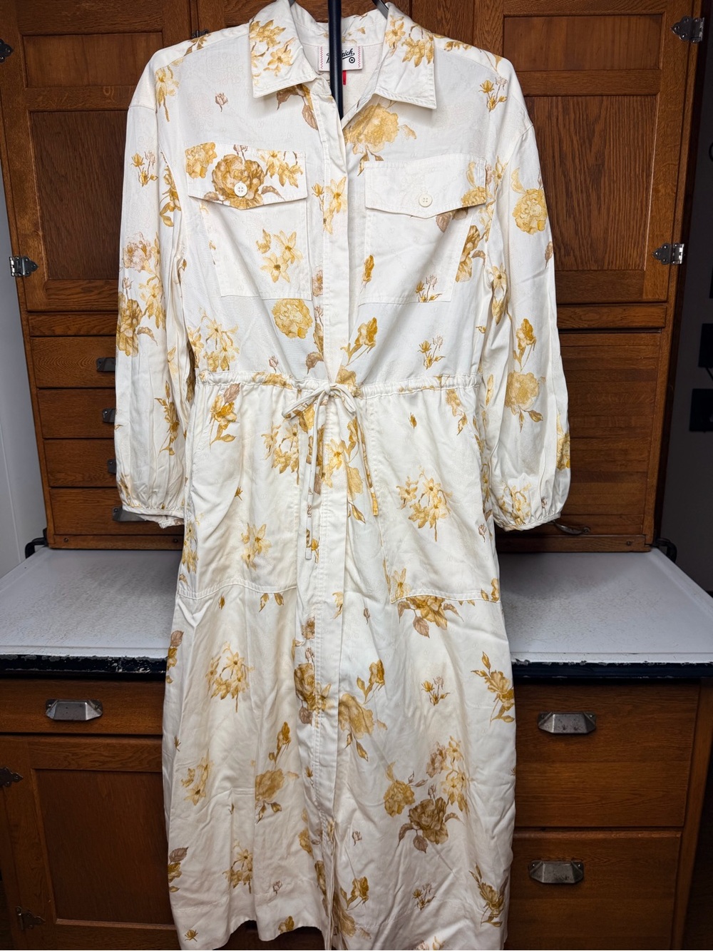 Woolrich Women’s Floral Button-Front Shirt Dress in Cream and Yellow